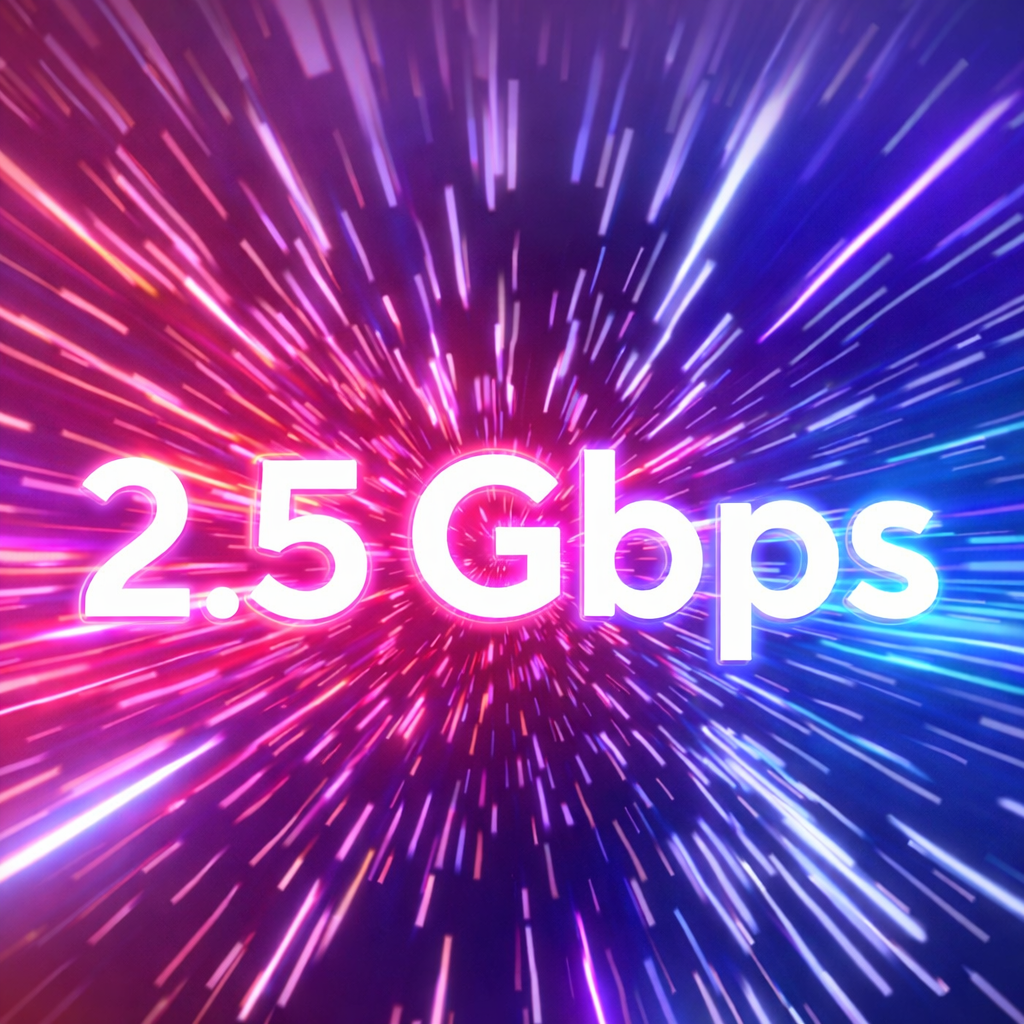 2.5 Gbps speed visualization representing dual multi-gig ports