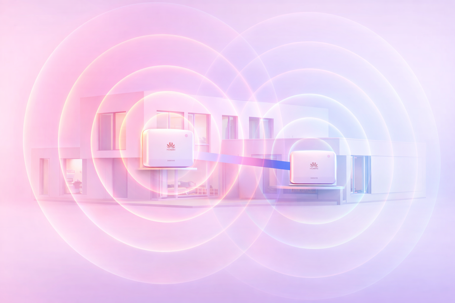 OptiX WiFi mesh network showing two routers with self-healing connectivity